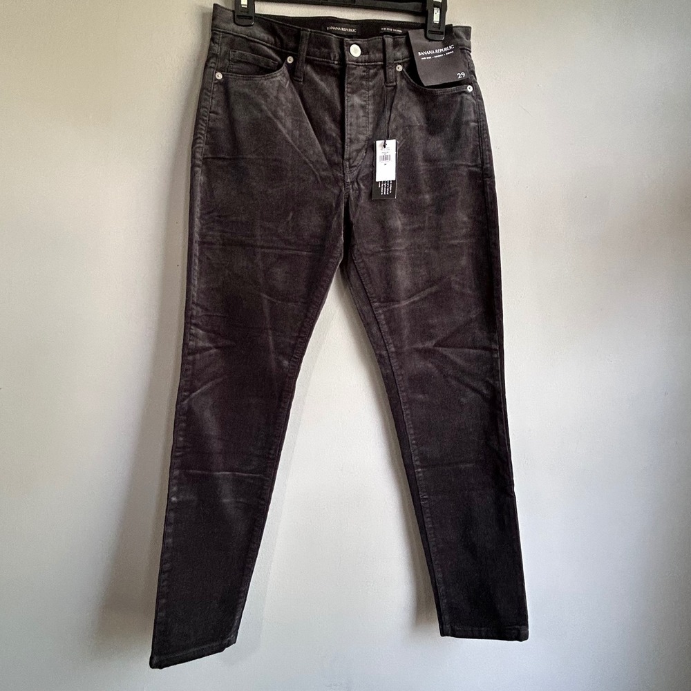 Banana Republic Mid Rise Skinny Ankle Corduroy Pants Gray 29 NEW